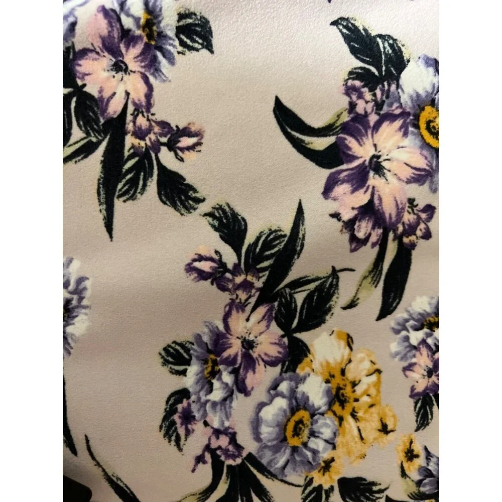 BEBE Dress 10 Lavender Stretch Floral Halter Tie Ruffle Summer Fairy NWT $129